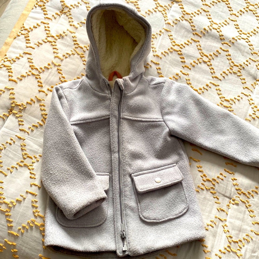 Gray Hooded Peacoat